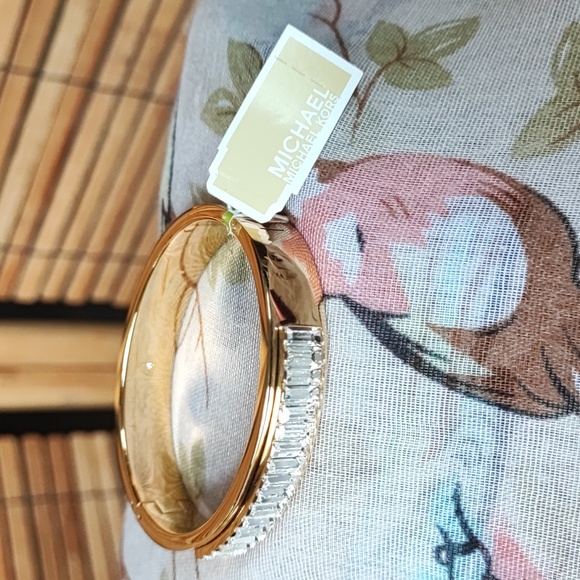 Michael Kors Gold Tone Baguette Bracelet NWT Brand New Designer Gold Tone Bangle - Picture 2 of 13